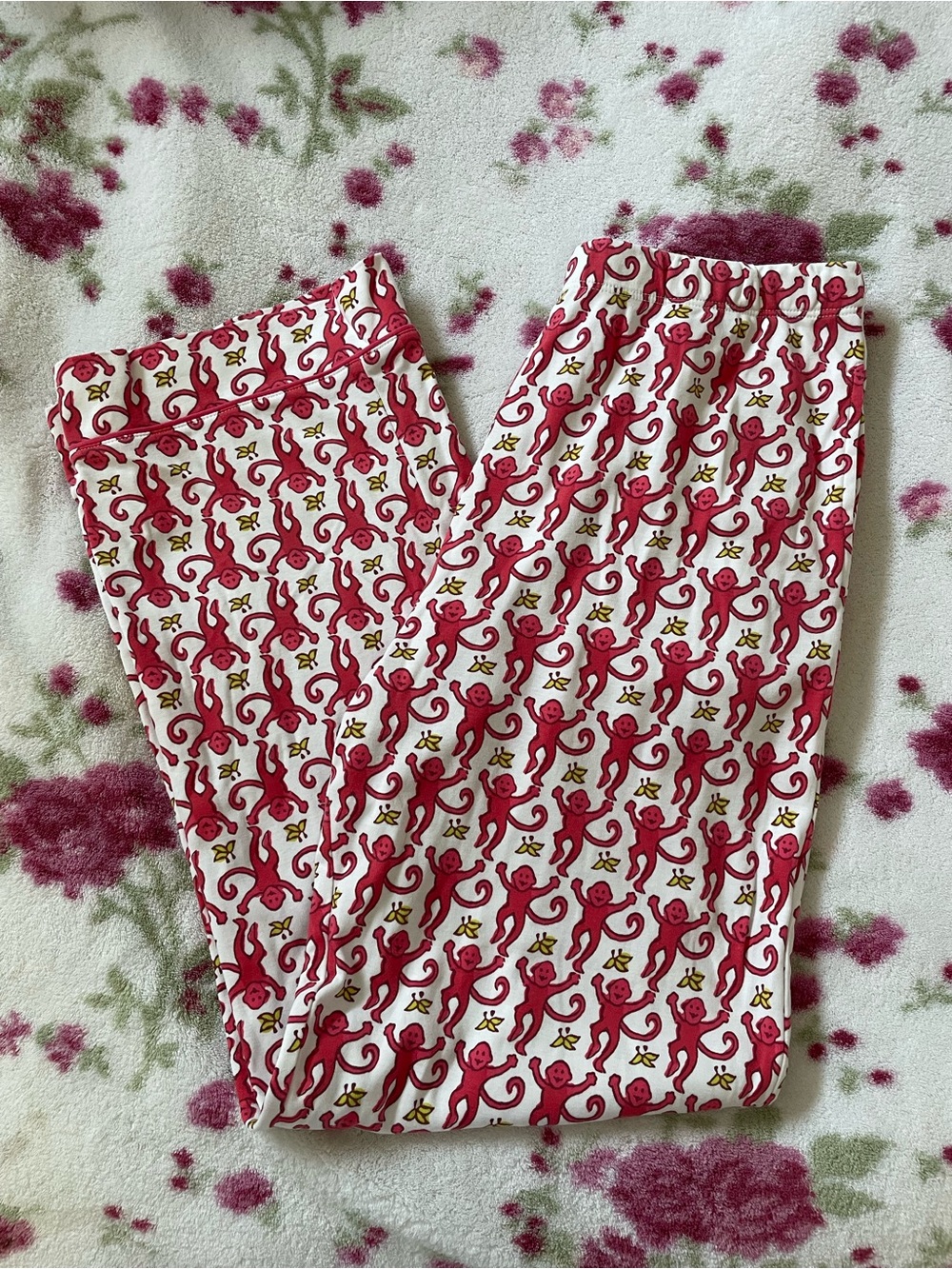 Roller Rabbit Pink Monkey Print Pajama Bottoms